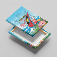 Personalized Antigua and Barbuda Christmas Canvas Wall Art Windsurfing Santa Caribbean Tropical Style - Wonder Print Shop