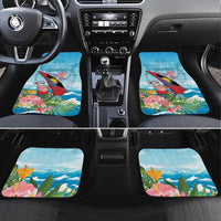 Personalized Antigua and Barbuda Christmas Car Mats Windsurfing Santa Caribbean Tropical Style - Wonder Print Shop
