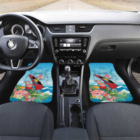 Personalized Antigua and Barbuda Christmas Car Mats Windsurfing Santa Caribbean Tropical Style - Wonder Print Shop
