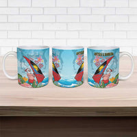 Personalized Antigua and Barbuda Christmas Ceramic Mug Windsurfing Santa Caribbean Tropical Style - Wonder Print Shop