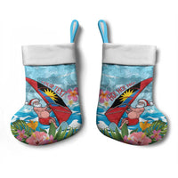 Personalized Antigua and Barbuda Christmas Stocking Windsurfing Santa Caribbean Tropical Style - Wonder Print Shop