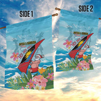 Personalized Antigua and Barbuda Christmas Garden Flag Windsurfing Santa Caribbean Tropical Style - Wonder Print Shop