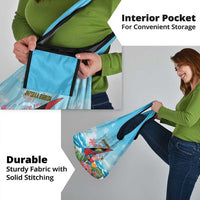 Personalized Antigua and Barbuda Christmas Grocery Bag Windsurfing Santa Caribbean Tropical Style - Wonder Print Shop