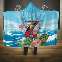 Personalized Antigua and Barbuda Christmas Hooded Blanket Windsurfing Santa Caribbean Tropical Style - Wonder Print Shop