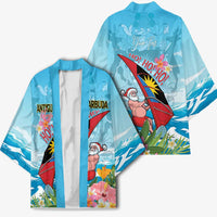Personalized Antigua and Barbuda Christmas Kimono Windsurfing Santa Caribbean Tropical Style - Wonder Print Shop