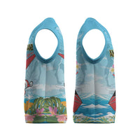 Personalized Antigua and Barbuda Christmas Knitted V-Neck Vest Windsurfing Santa Caribbean Tropical Style - Wonder Print Shop