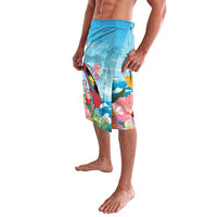 Personalized Antigua and Barbuda Christmas Lavalava Windsurfing Santa Caribbean Tropical Style - Wonder Print Shop