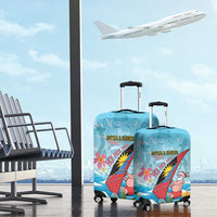 Personalized Antigua and Barbuda Christmas Luggage Cover Windsurfing Santa Caribbean Tropical Style - Wonder Print Shop