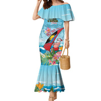 Personalized Antigua and Barbuda Christmas Mermaid Dress Windsurfing Santa Caribbean Tropical Style - Wonder Print Shop