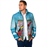 Personalized Antigua and Barbuda Christmas Padded Jacket Windsurfing Santa Caribbean Tropical Style - Wonder Print Shop