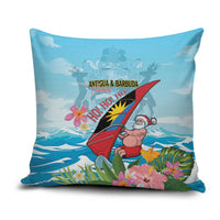 Personalized Antigua and Barbuda Christmas Pillow Cover Windsurfing Santa Caribbean Tropical Style - Wonder Print Shop