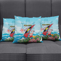 Personalized Antigua and Barbuda Christmas Pillow Cover Windsurfing Santa Caribbean Tropical Style - Wonder Print Shop