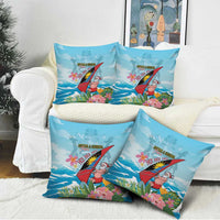 Personalized Antigua and Barbuda Christmas Pillow Cover Windsurfing Santa Caribbean Tropical Style - Wonder Print Shop