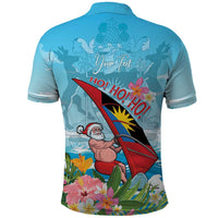 Personalized Antigua and Barbuda Christmas Polo Shirt Windsurfing Santa Caribbean Tropical Style - Wonder Print Shop
