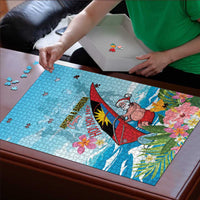 Personalized Antigua and Barbuda Christmas Puzzle Windsurfing Santa Caribbean Tropical Style - Wonder Print Shop