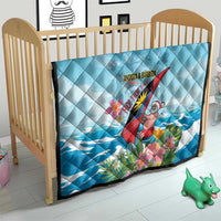 Personalized Antigua and Barbuda Christmas Quilt Windsurfing Santa Caribbean Tropical Style - Wonder Print Shop
