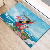 Personalized Antigua and Barbuda Christmas Rubber Doormat Windsurfing Santa Caribbean Tropical Style - Wonder Print Shop