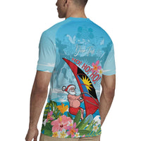 Personalized Antigua and Barbuda Christmas Rugby Jersey Windsurfing Santa Caribbean Tropical Style - Wonder Print Shop