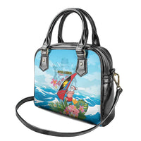 Personalized Antigua and Barbuda Christmas Shoulder Handbag Windsurfing Santa Caribbean Tropical Style - Wonder Print Shop