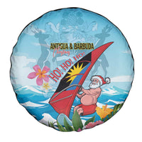 Personalized Antigua and Barbuda Christmas Spare Tire Cover Windsurfing Santa Caribbean Tropical Style - Wonder Print Shop