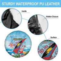 Personalized Antigua and Barbuda Christmas Spare Tire Cover Windsurfing Santa Caribbean Tropical Style - Wonder Print Shop