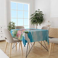 Personalized Antigua and Barbuda Christmas Tablecloth Windsurfing Santa Caribbean Tropical Style - Wonder Print Shop