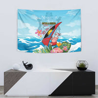 Personalized Antigua and Barbuda Christmas Tapestry Windsurfing Santa Caribbean Tropical Style - Wonder Print Shop