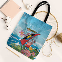 Personalized Antigua and Barbuda Christmas Tote Bag Windsurfing Santa Caribbean Tropical Style - Wonder Print Shop