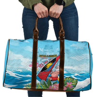 Personalized Antigua and Barbuda Christmas Travel Bag Windsurfing Santa Caribbean Tropical Style - Wonder Print Shop