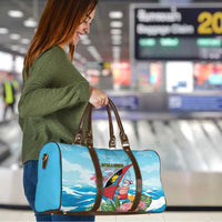 Personalized Antigua and Barbuda Christmas Travel Bag Windsurfing Santa Caribbean Tropical Style - Wonder Print Shop