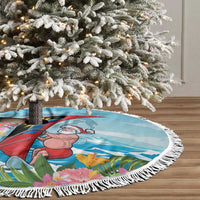 Antigua and Barbuda Christmas Tree Skirt Windsurfing Santa Caribbean Tropical Style - Wonder Print Shop