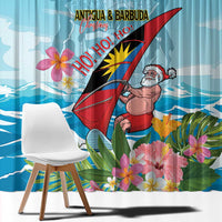 Personalized Antigua and Barbuda Christmas Window Curtain Windsurfing Santa Caribbean Tropical Style - Wonder Print Shop