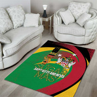 St Kitts and Nevis Sugar Mas Area Rug Caribbean Masquerade Flag Color - Wonder Print Shop