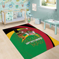 St Kitts and Nevis Sugar Mas Area Rug Caribbean Masquerade Flag Color - Wonder Print Shop