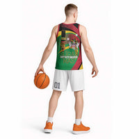 St Kitts and Nevis Sugar Mas Basketball Jersey Caribbean Masquerade Flag Color - Wonder Print Shop
