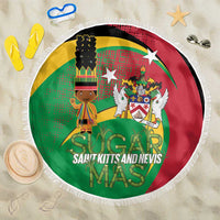 St Kitts and Nevis Sugar Mas Beach Blanket Caribbean Masquerade Flag Color - Wonder Print Shop
