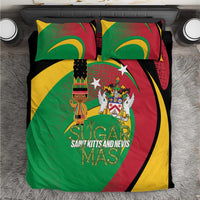 St Kitts and Nevis Sugar Mas Bedding Set Caribbean Masquerade Flag Color - Wonder Print Shop