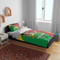 St Kitts and Nevis Sugar Mas Bedding Set Caribbean Masquerade Flag Color - Wonder Print Shop