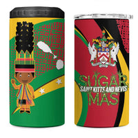 St Kitts and Nevis Sugar Mas 4 in 1 Can Cooler Tumbler Caribbean Masquerade Flag Color - Wonder Print Shop