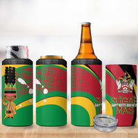 St Kitts and Nevis Sugar Mas 4 in 1 Can Cooler Tumbler Caribbean Masquerade Flag Color - Wonder Print Shop