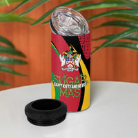 St Kitts and Nevis Sugar Mas 4 in 1 Can Cooler Tumbler Caribbean Masquerade Flag Color - Wonder Print Shop