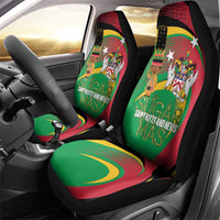 St Kitts and Nevis Sugar Mas Car Seat Cover Caribbean Masquerade Flag Color - Wonder Print Shop