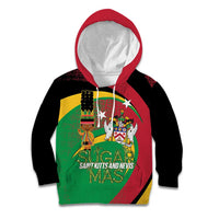 St Kitts and Nevis Sugar Mas Kid Hoodie Caribbean Masquerade Flag Color - Wonder Print Shop
