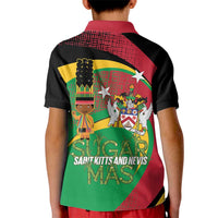 St Kitts and Nevis Sugar Mas Kid Polo Shirt Caribbean Masquerade Flag Color - Wonder Print Shop