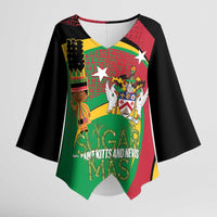 St Kitts and Nevis Sugar Mas Kimono Sleeve Blouse Caribbean Masquerade Flag Color - Wonder Print Shop