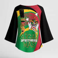 St Kitts and Nevis Sugar Mas Kimono Sleeve Blouse Caribbean Masquerade Flag Color - Wonder Print Shop