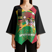 St Kitts and Nevis Sugar Mas Kimono Sleeve Blouse Caribbean Masquerade Flag Color - Wonder Print Shop