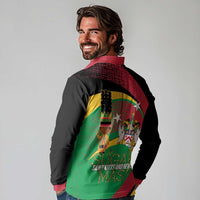 St Kitts and Nevis Sugar Mas Long Sleeve Polo Shirt Caribbean Masquerade Flag Color - Wonder Print Shop
