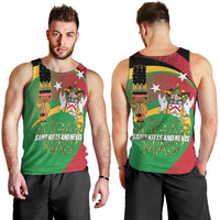 St Kitts and Nevis Sugar Mas Men Tank Top Caribbean Masquerade Flag Color - Wonder Print Shop