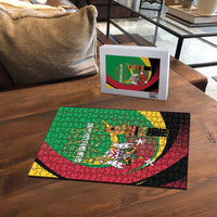 St Kitts and Nevis Sugar Mas Puzzle Caribbean Masquerade Flag Color - Wonder Print Shop